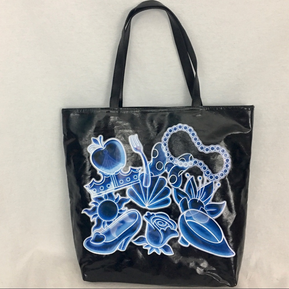Disney Parks Princess Black Tote Bag Snow White Ariel Belle Cinderella & More - Picture 2 of 16